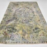 6x10 Sage Green Bohemian Style Wool Vintage Rug, 190x296 Cm