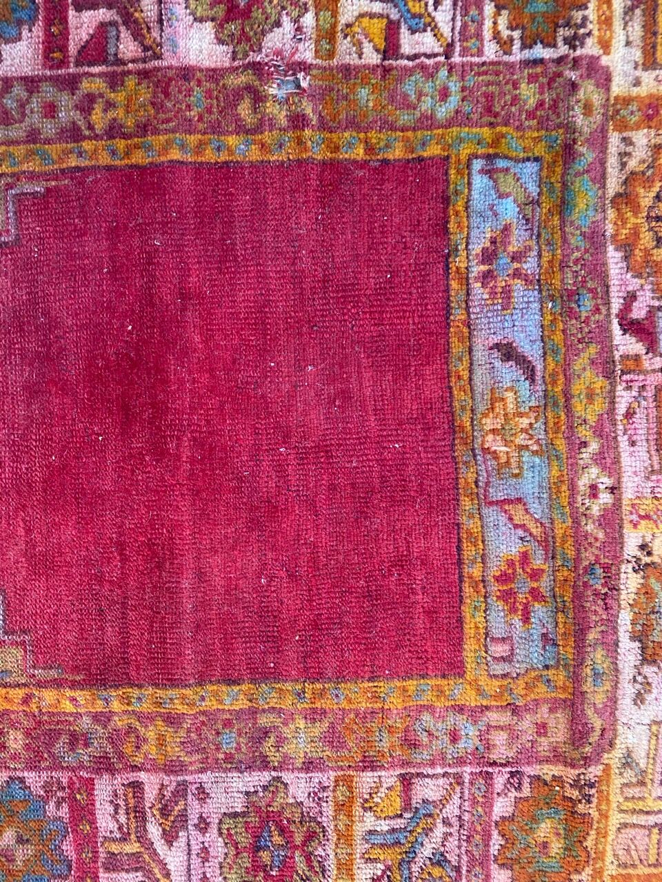 Old Turkish carpet Anatolia handmade 105x135 cm