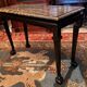 Console sofa back solid wood carved marble yellow vein Indochina late nineteenth