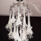 Great Design Murano Glass White Chandelier “Calle” by Venini, 1970