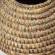 Old basket, burgundy straw and bramble, woven basket, interior decoration