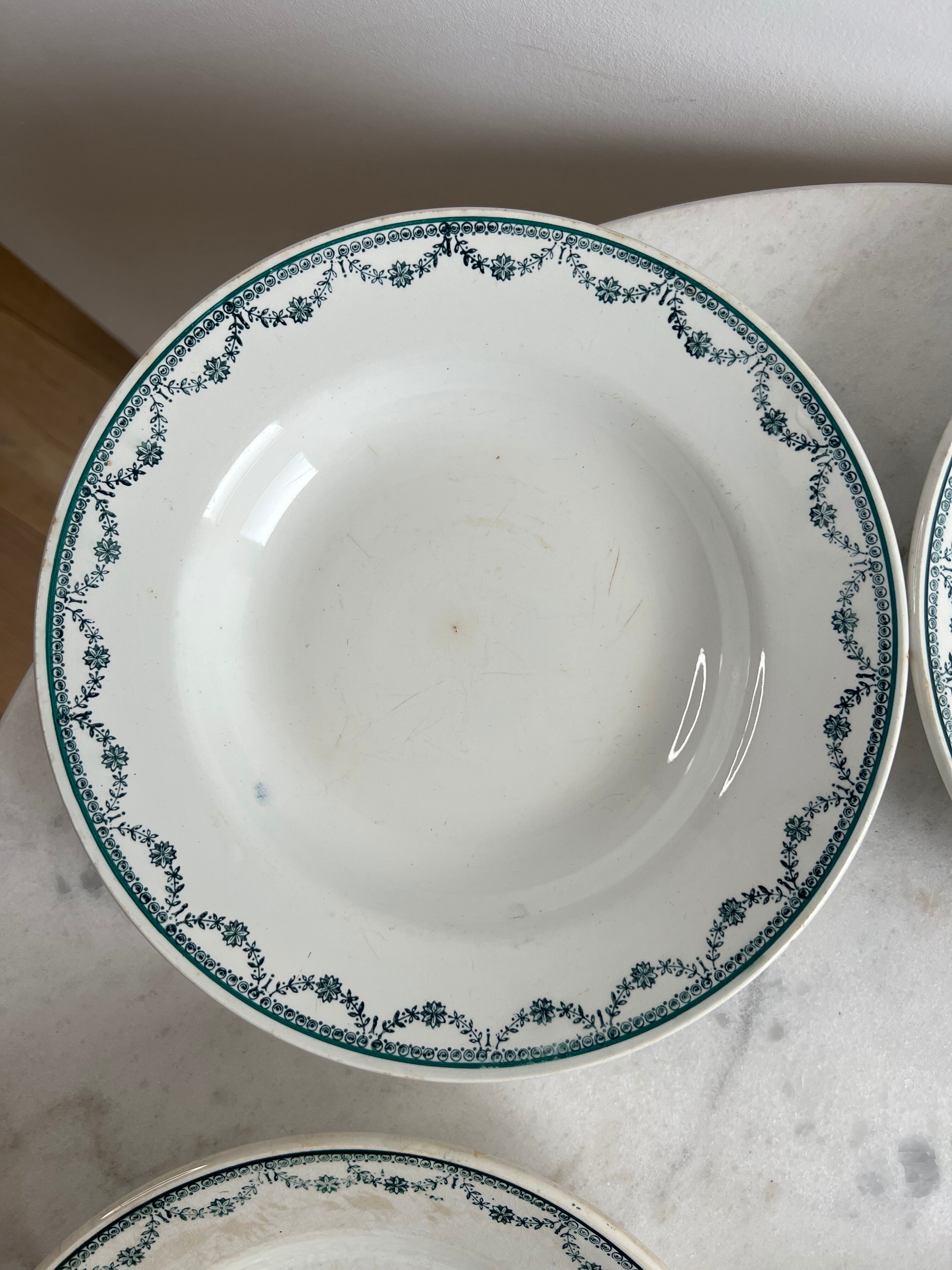 Ironstone set of 5 deep plates St Amand