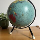Small illuminated globe made of glass and paper from Cartes Taride 1963