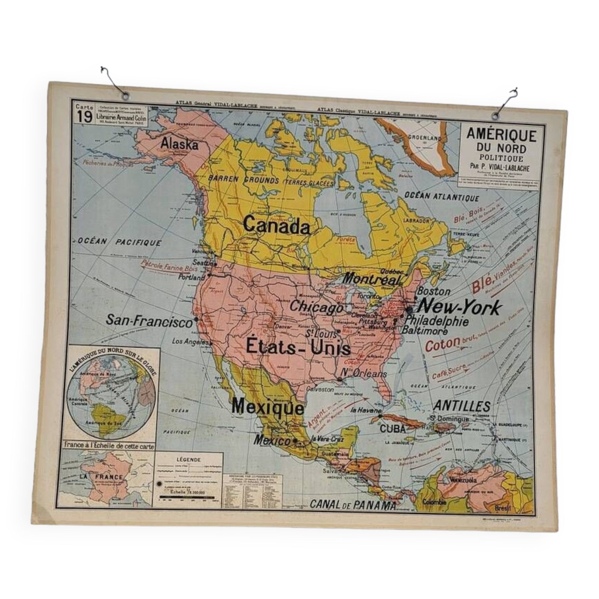 Vidal lablache school map - n°19 north america