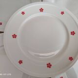 Dessert service 11 pieces in beige Bavaria porcelain with small orange flowers