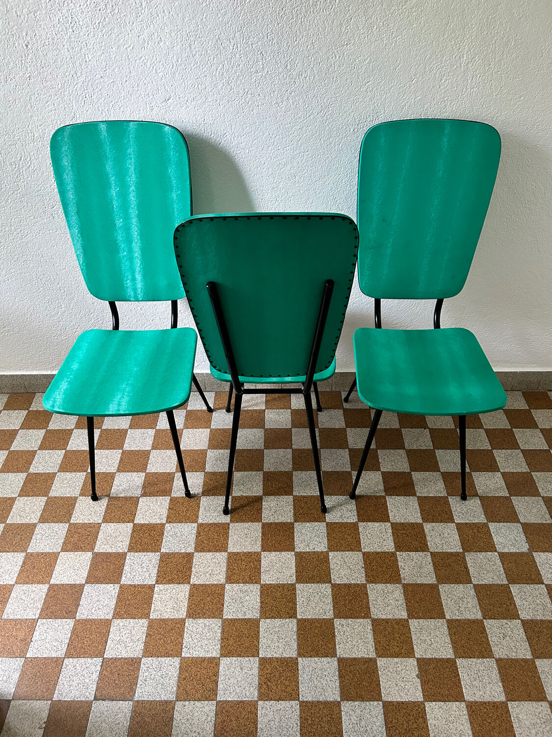 Green skai chairs from the 1950s