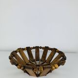 Vintage olive wood fruit bowl, 1960s