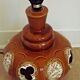 Vintage French 1960s standard lamp base in brown and cream ceramic 3462