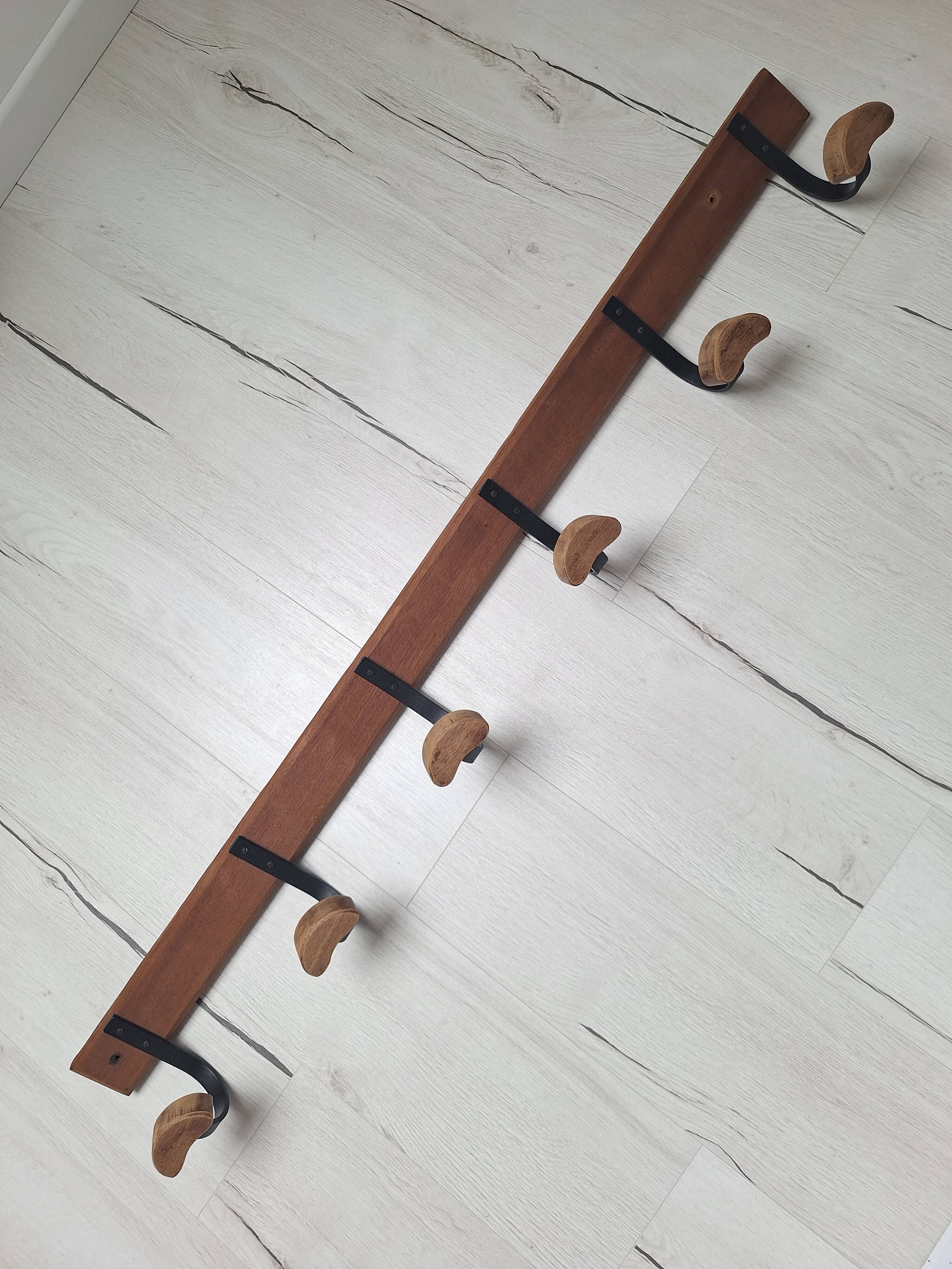 Wooden and metal wall hook
