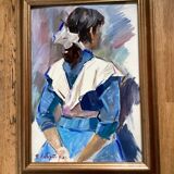 Oil painting on canvas signed dimensions: height -57cm- width -41 cm-