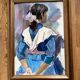 Oil painting on canvas signed dimensions: height -57cm- width -41 cm-
