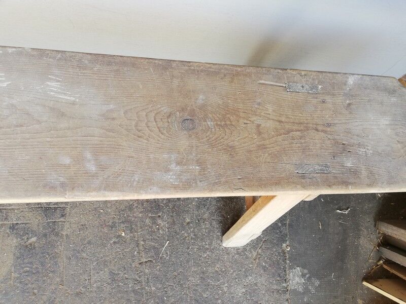 Old solid wood bench Epoque 1940/50