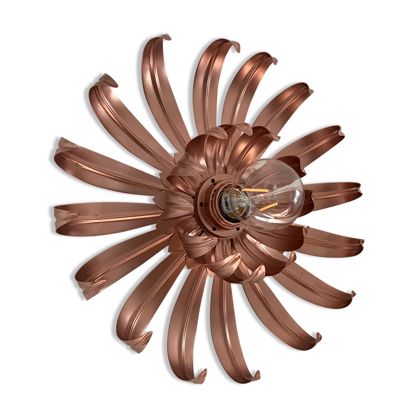 Vintage metal flower wall lamp