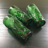 Set 3 glasses green bottle