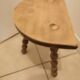Tabouret demi lune vintage en bois massif 1