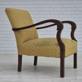 1950s, Danish design, armchair in original condition, furniture cotton/ wool fabric.