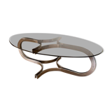 70s glass coffee table
