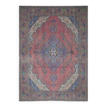 1970s Vintage Persian Handmade Wool Pink Area Rug  283x392