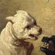 Jean Baptiste Louis Guy? Oil on panel, two bulldogs fighting