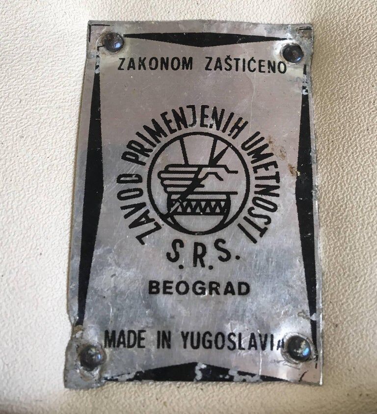 Zakonom zasticeno chair, white leatherette, 1960s