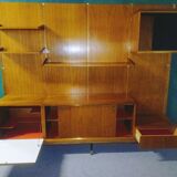 Modular wall shelf in Paolozzi teak