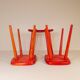 Swedish stools in red lacquered birch, Yngve Ekström "Palle", 1970s