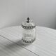 Condiment pot, crystal and metal sugar bowl.