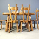 Ensemble de salle à manger brutaliste, années 1960