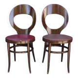 Paire anciennes chaises Baumann modèle mouette