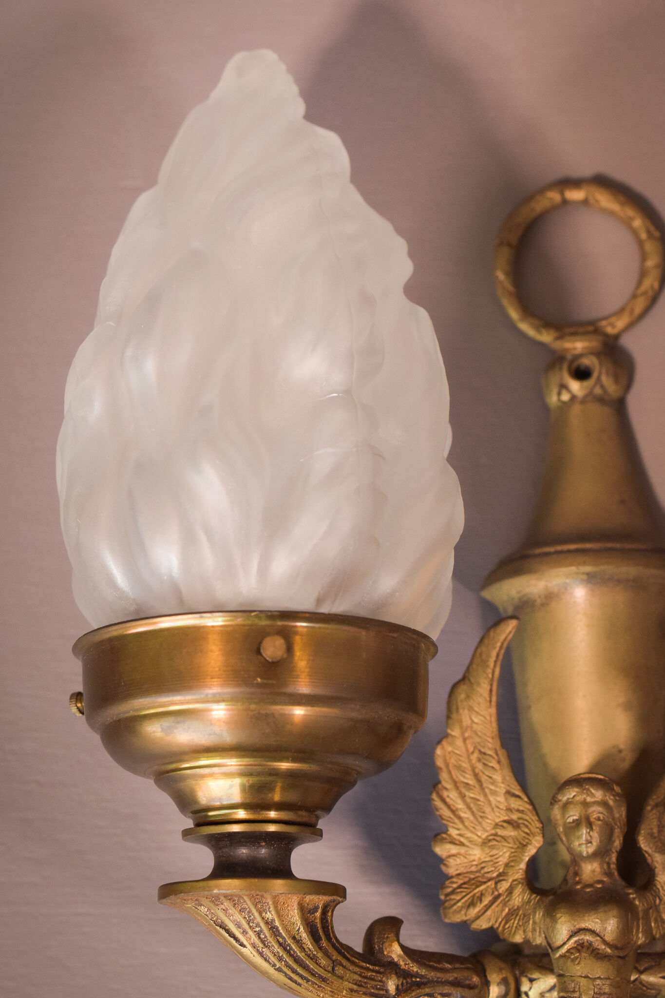Pair of Wall Lamps with Angels