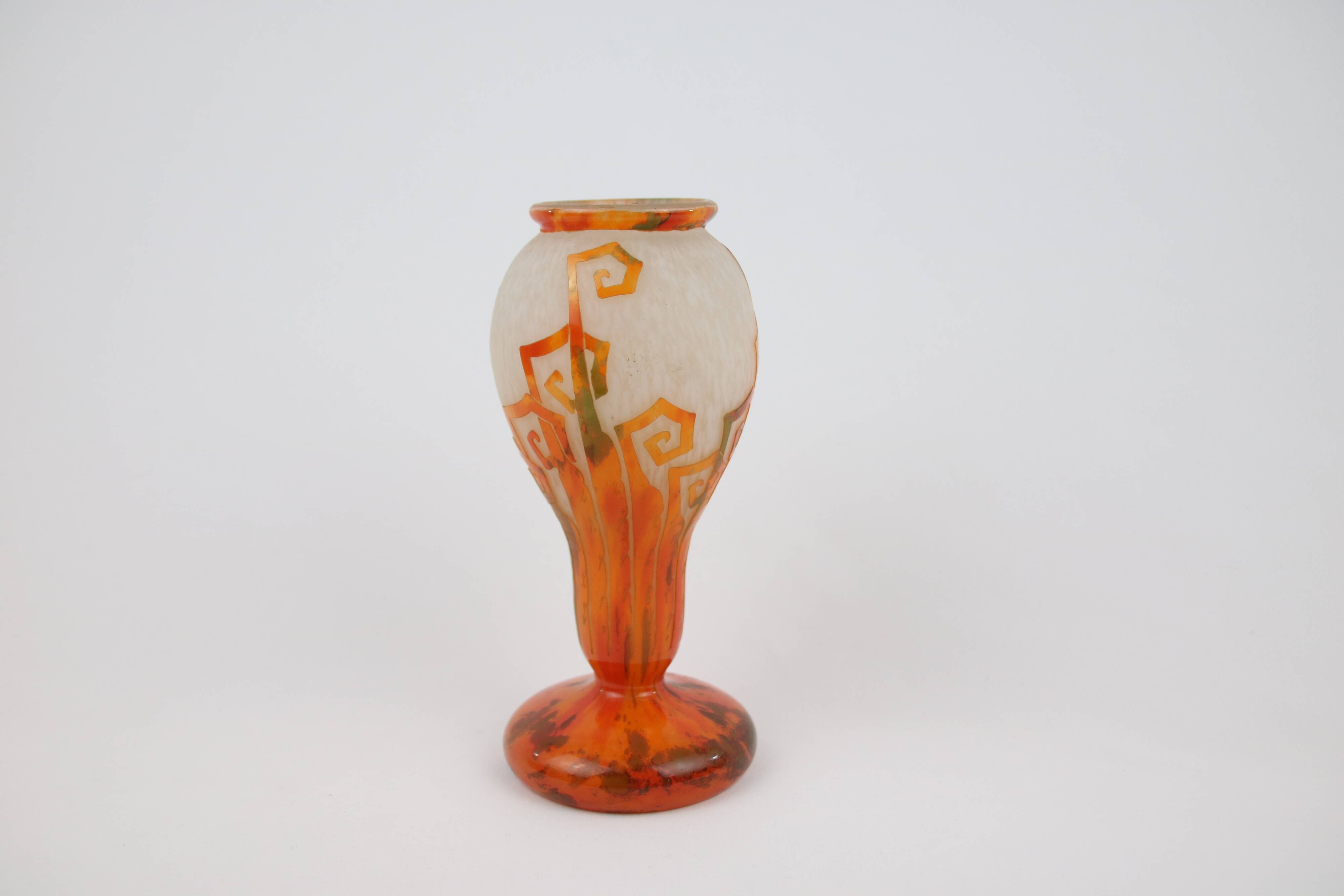 Charder Vase - French Glass (Schneider) Fougères model