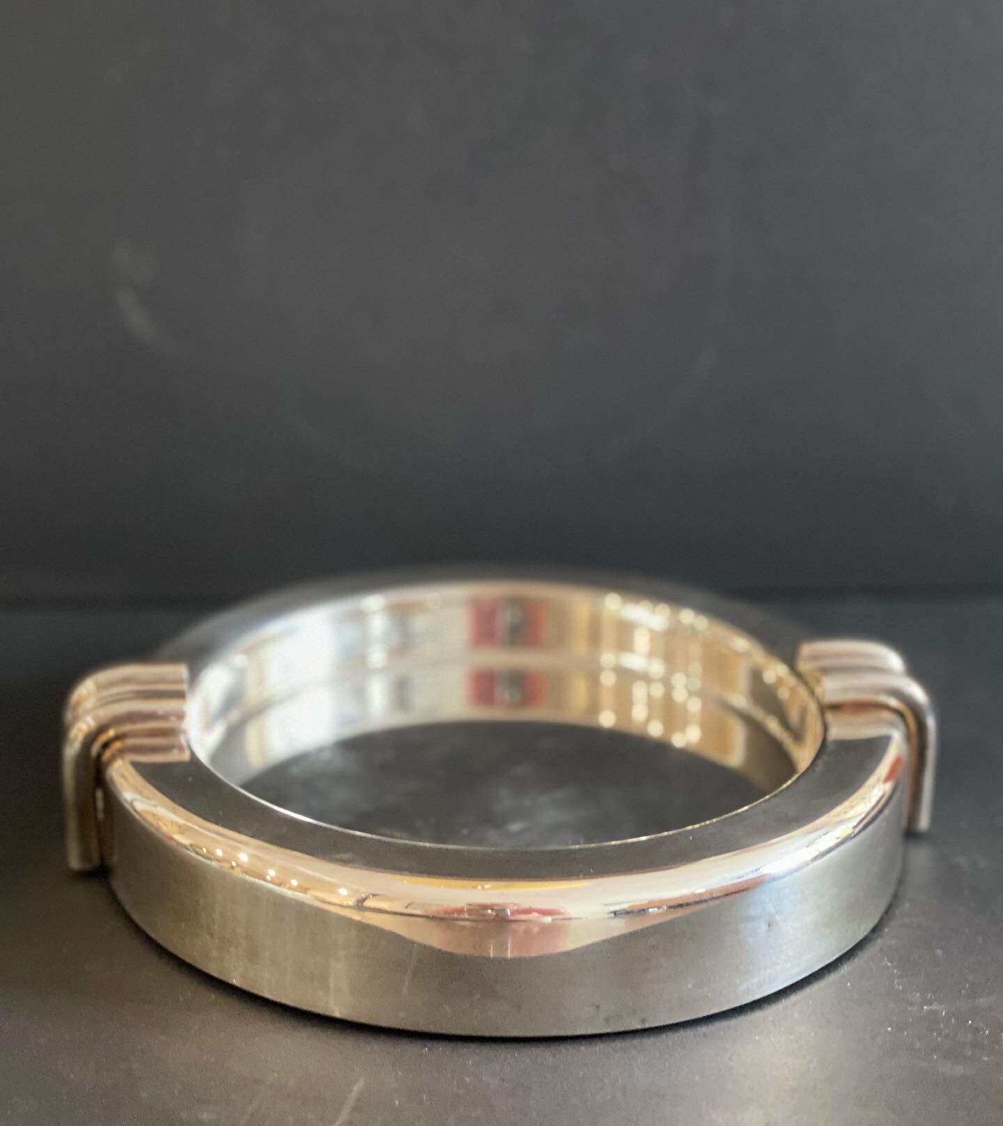 Silver metal ashtray signed christian dior circa 1970