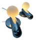 2x vintage design wall lamps – chrome and opaline