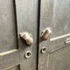 Old wooden locker with black patina