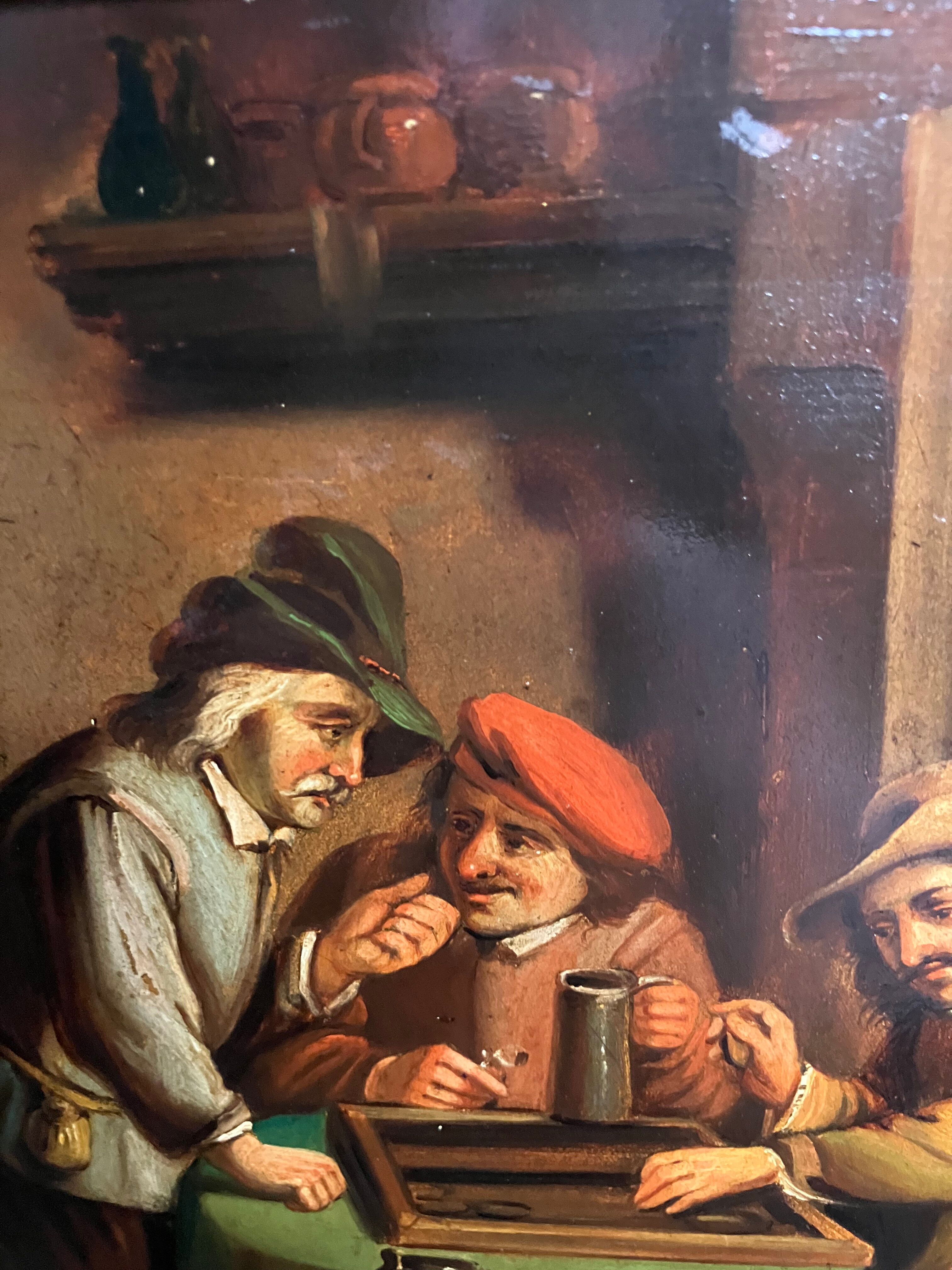 Painting on copper XIXth players