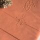 Old linen and cotton sheet terracotta