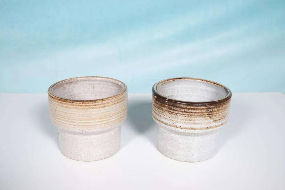 Bohemian ensemble Zaalberg of flower pots, ceramic planter from the 1960s.