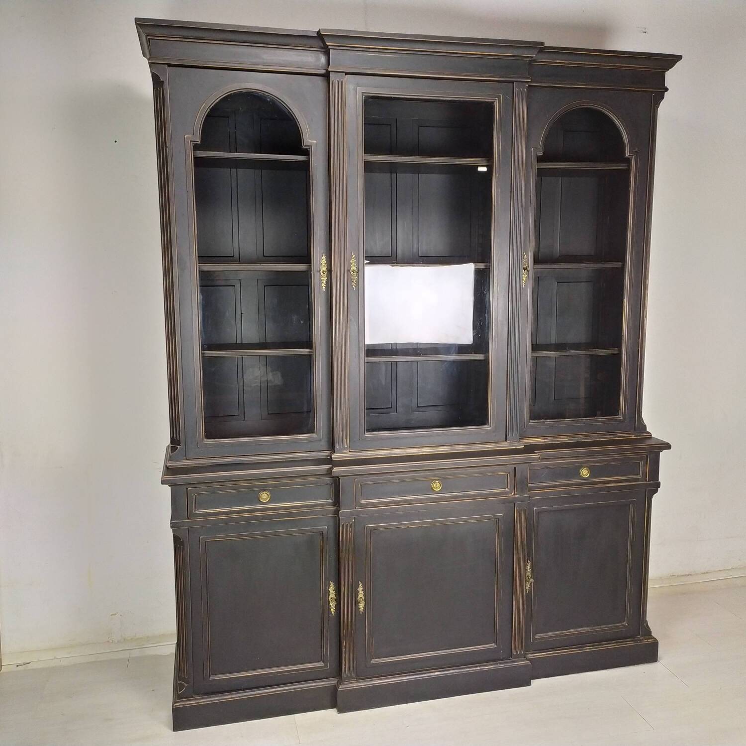 Louis XVI style black bookcase