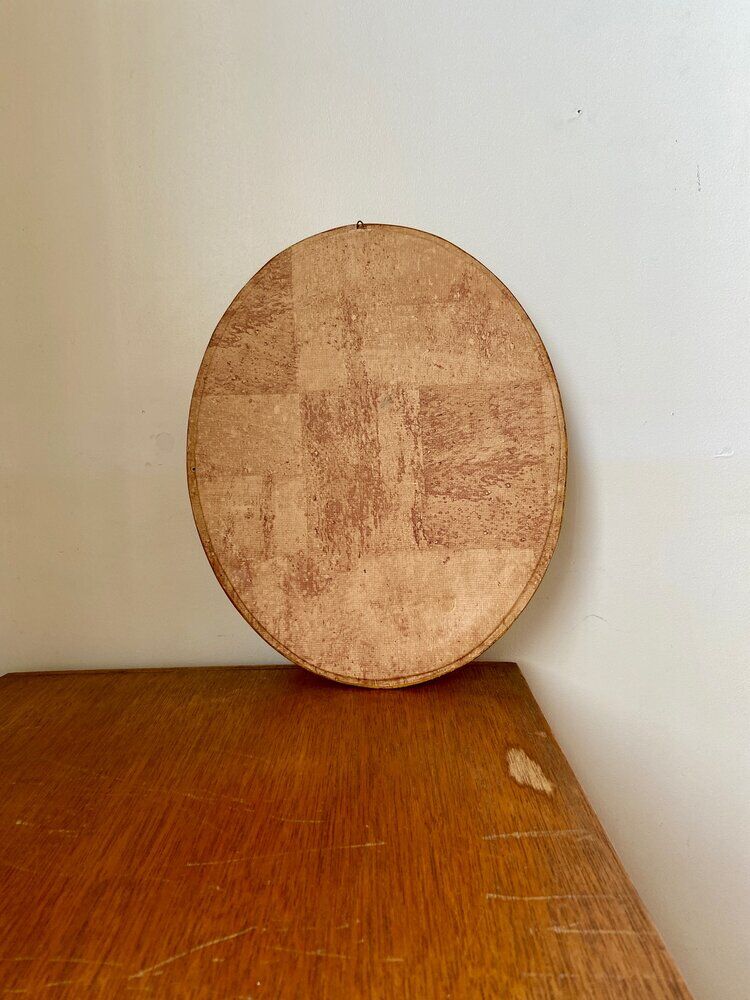 Gilded oval mirror 35 x 28 cm