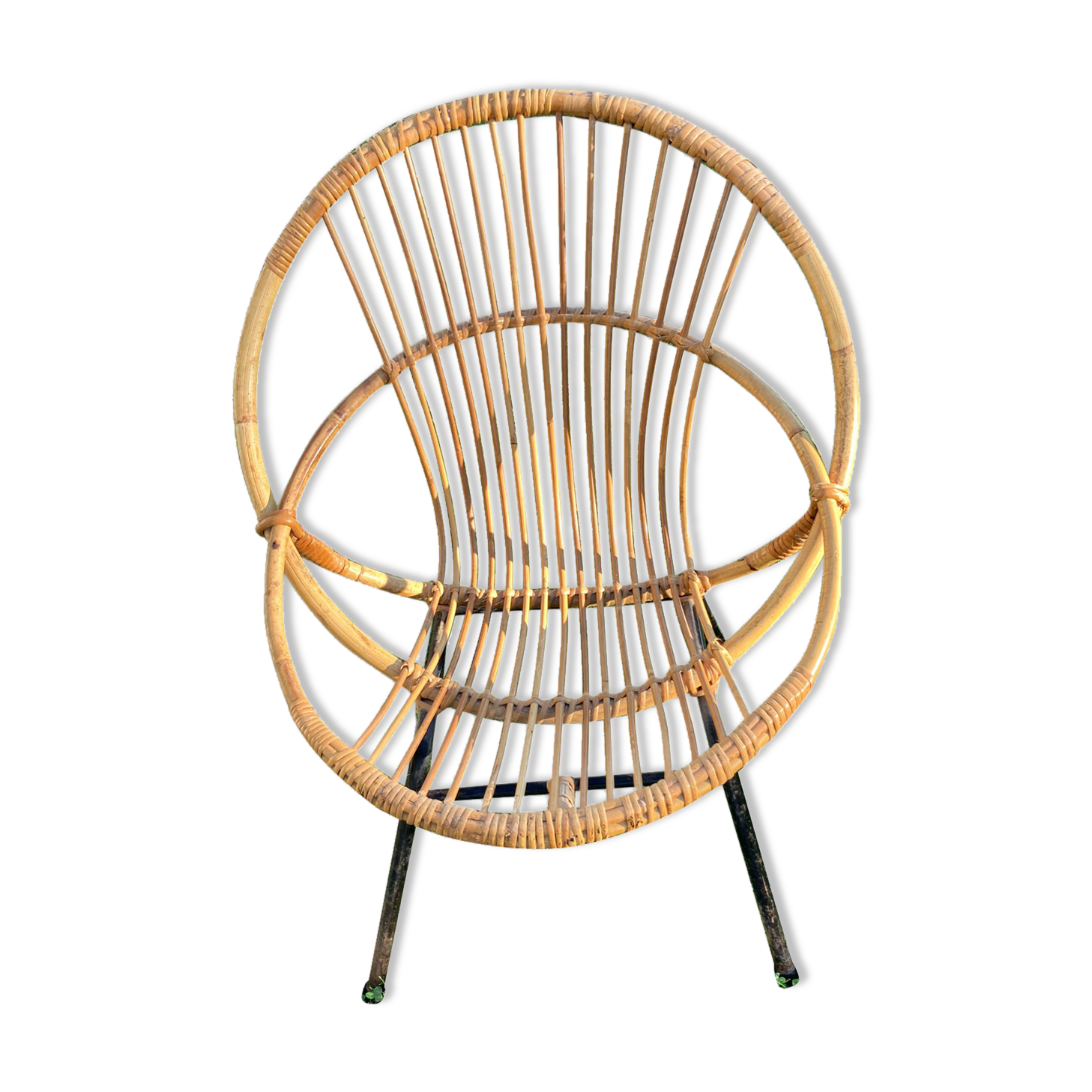 Rattan armchair Dirk Van Sliedregt for Rohe Noordewolde 60s