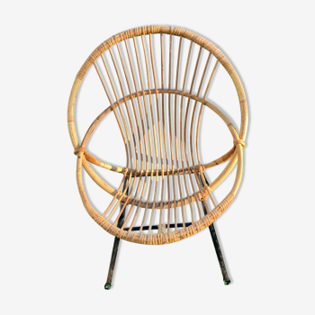 Rattan armchair Dirk Van Sliedregt for Rohe Noordewolde 60s