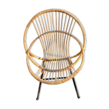 Rattan armchair Dirk Van Sliedregt for Rohe Noordewolde 60s