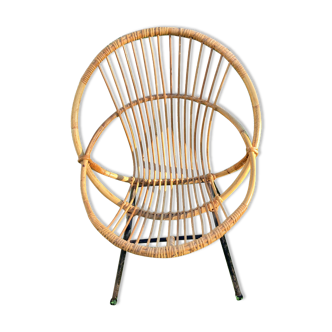 Rattan armchair Dirk Van Sliedregt for Rohe Noordewolde 60s