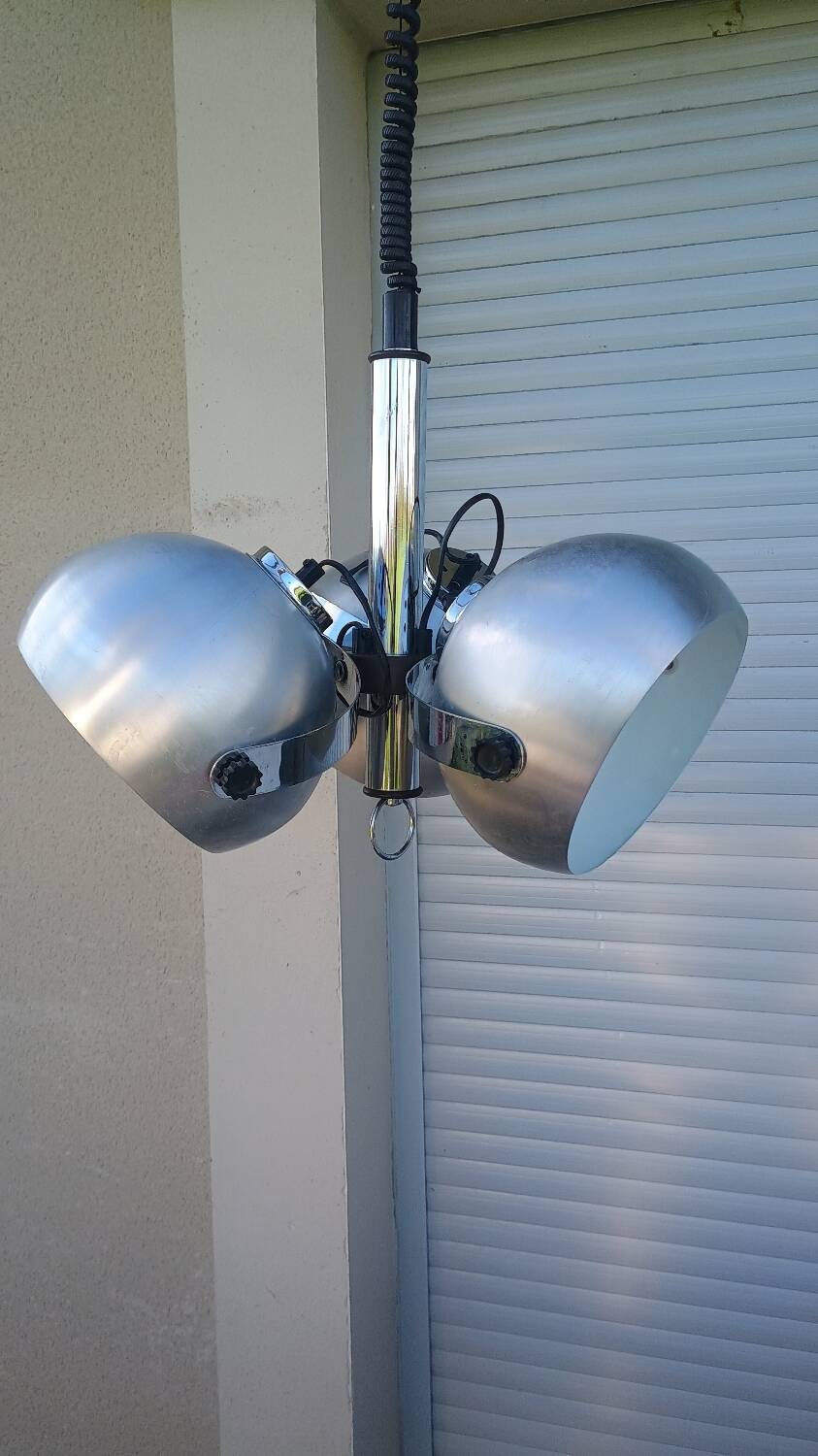 Suspension Lustre Space Age 1970 Eyeball Massive Art Belgium brushed aluminium