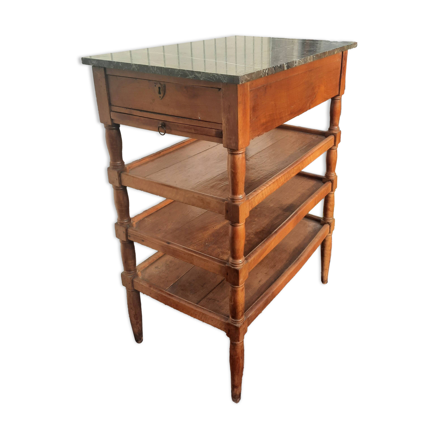 4-shelf marble top cabinet