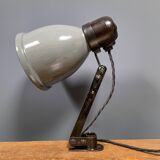 Industrial Fabrilux wall lamp with gray enamel shade