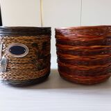 Woven wicker planters