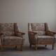 Mid-century modern Danish, pair of oak armchairs with original fabric, 1960s.