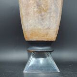 Large stoneware vase from Bouffioulx signed Losson, Hand-turned 1960