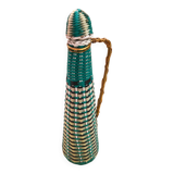 Old Lady Jeanne Glass Bottle + Vintage Braided Scoubidou